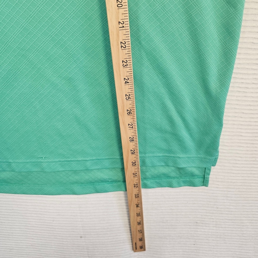 Adidas Golf Climacool Polo Shirt Mens 2XL Green Diamond Grid‎ Short Sleeve Top - Picture 3 of 7